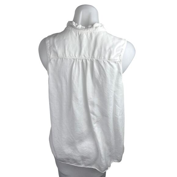 Cloth & Stone Women's White Sleeveless Button Down Shirt Blouse Tank Top Size M - Picture 2 of 4